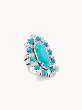 Kendra Scott | Yellow Rose | Havana Vintage Silver Cocktail Ring | Turquoise